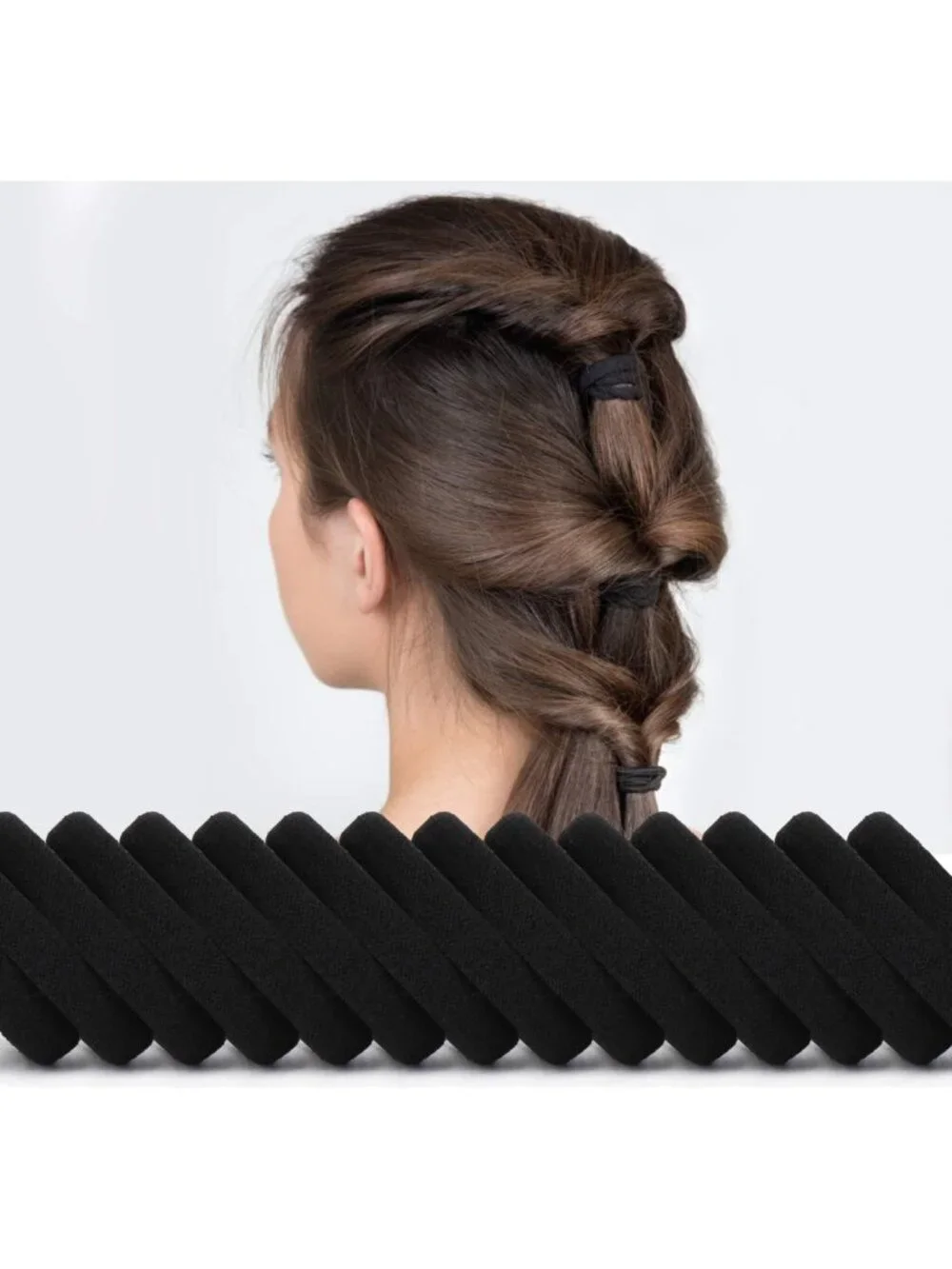 100PCS Large Seamless Cotton Ponytail Holders - No Damage Hair Ties for Thick